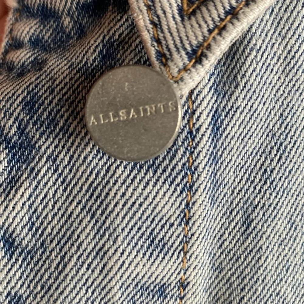 All Saints NWT HETTIE Distressed Oversized Medium Wash Denim Jacket US2-EU34 - Picture 10 of 16